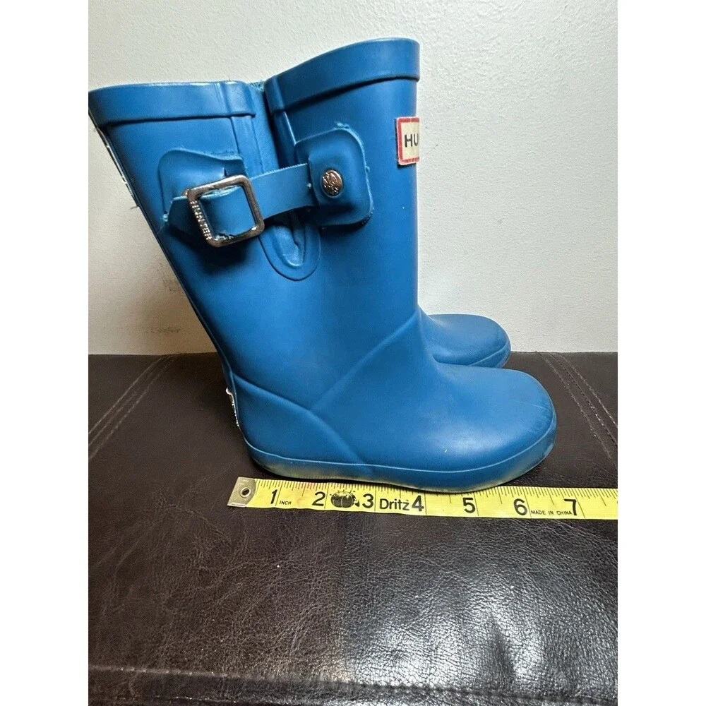Hunter Kids Boys Girls First Classic Rain Boots Magnetic Blue US 9 - Picture 7 of 7